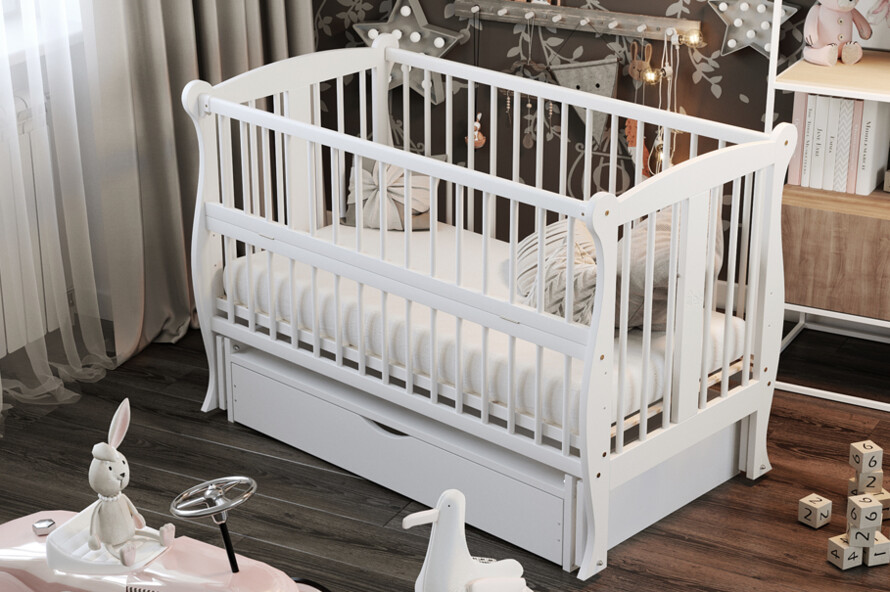 Ліжечко дитяче Грація Колір Сірий