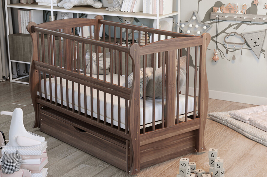 Ліжечко дитяче Грація Колір Венге