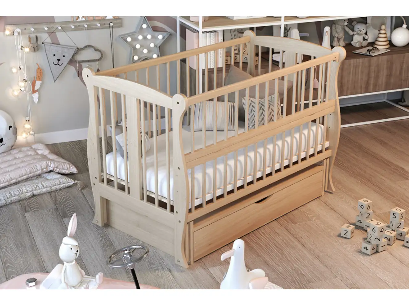 Ліжечко дитяче Грація Колір Натуральний