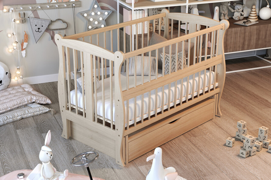 Ліжечко дитяче Грація Колір Венге