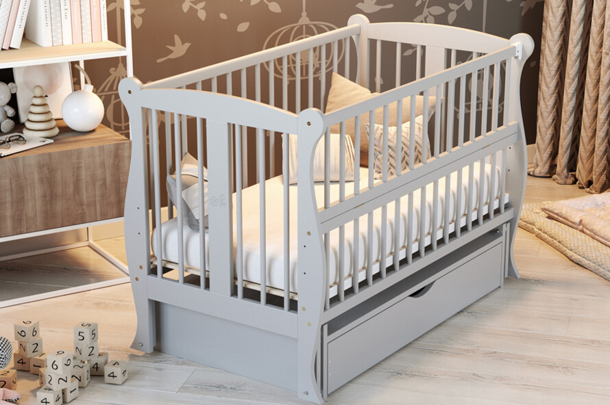 Ліжечко дитяче Грація Колір Сірий