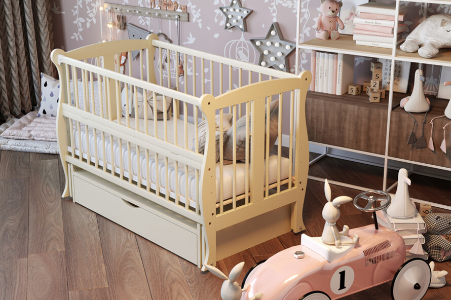 Ліжечко дитяче Грація Колір Сірий