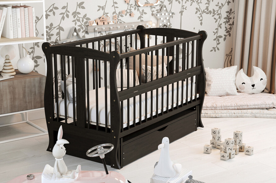 Ліжечко дитяче Грація Колір Венге