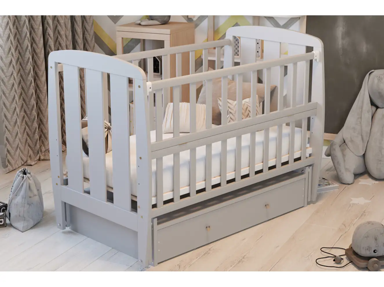 Ліжечко дитяче Шарик Колір Білий Ліжечко дитяче Шарик Колір Білий