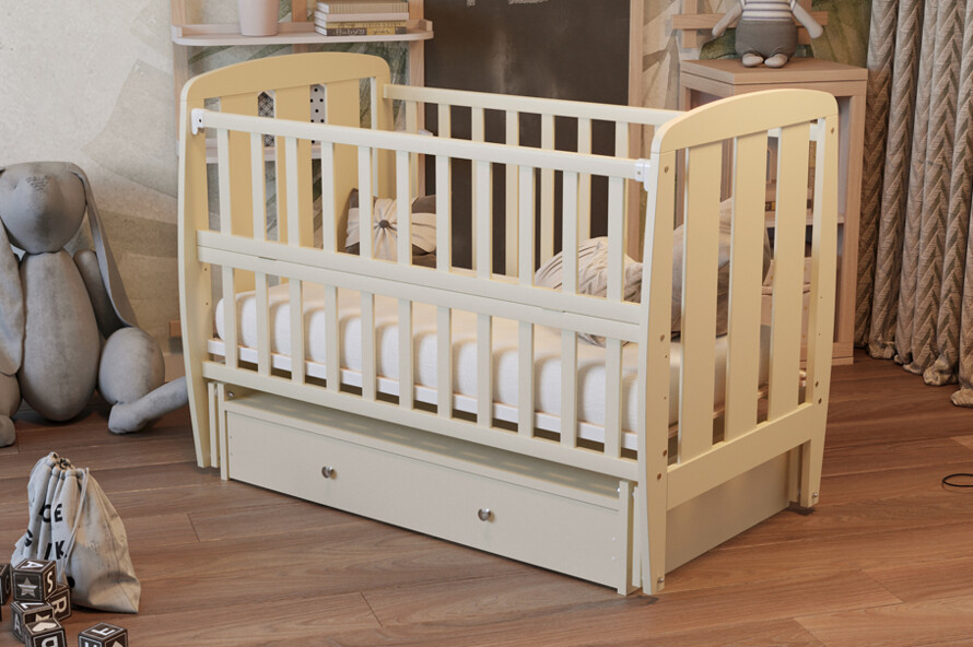 Ліжечко дитяче Шарик Колір Сірий