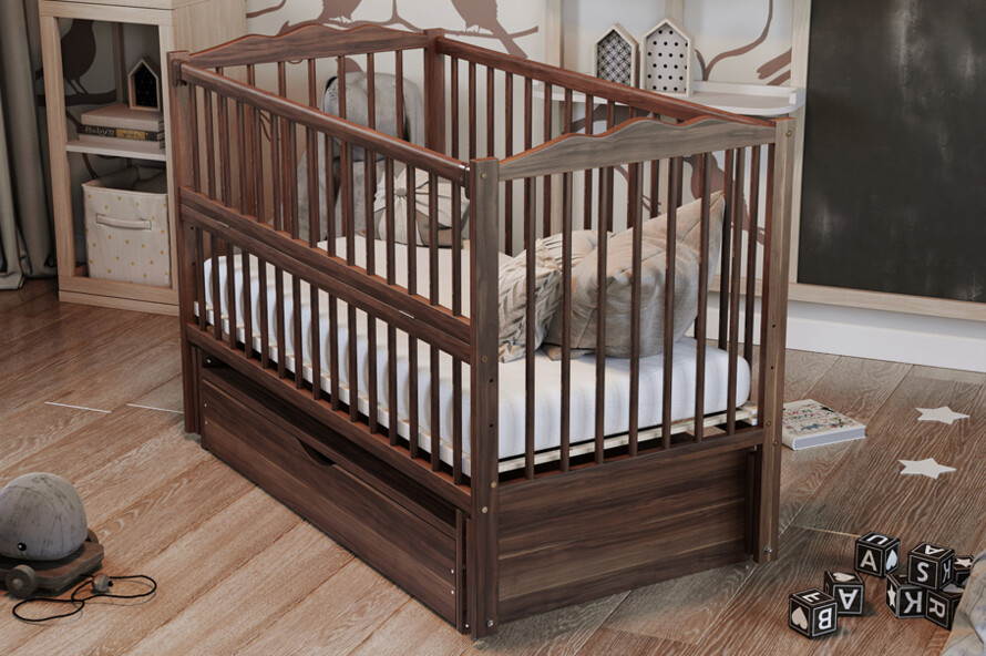 Ліжечко дитяче Веселка Колір Венге