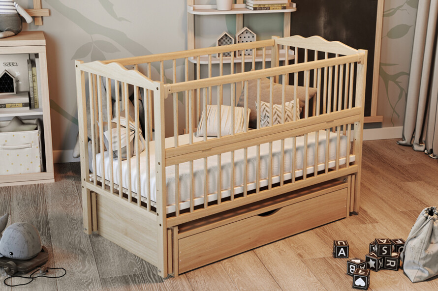 Ліжечко дитяче Веселка Колір Натуральний