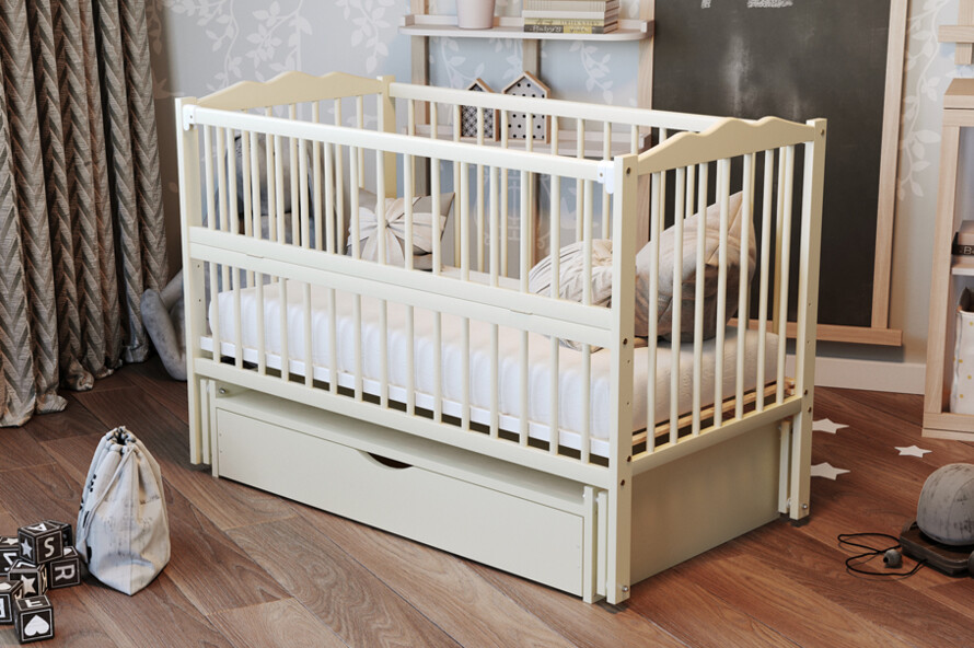 Ліжечко дитяче Веселка Колір Білий