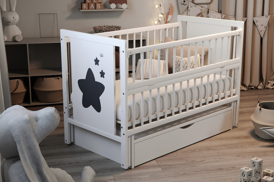 Кроватка детская Звездочка Цвет Слоновая Кость