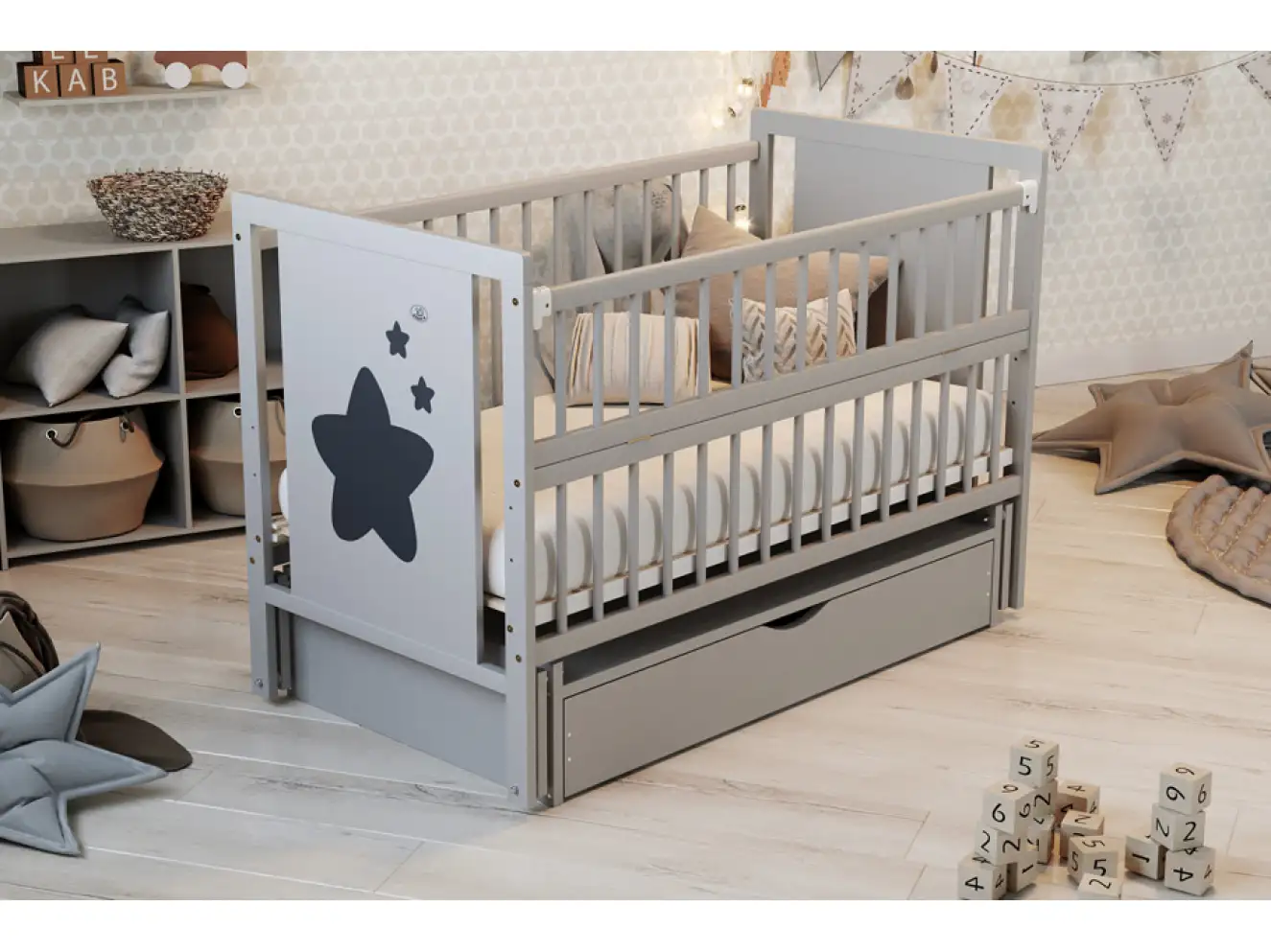 Кроватка детская Звездочка Цвет Белый