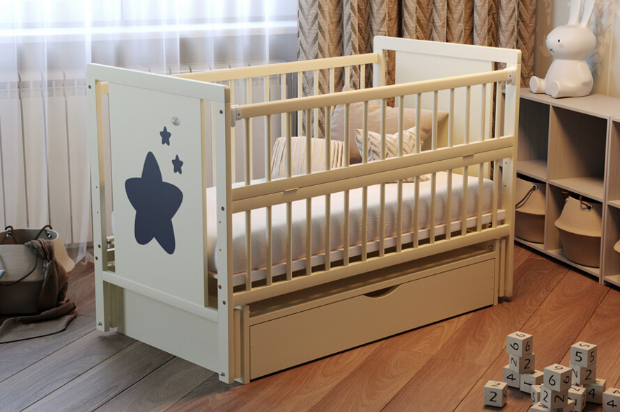 Кроватка детская Звездочка Цвет Слоновая Кость