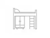 Переглянути Ліжка горище зі шафою