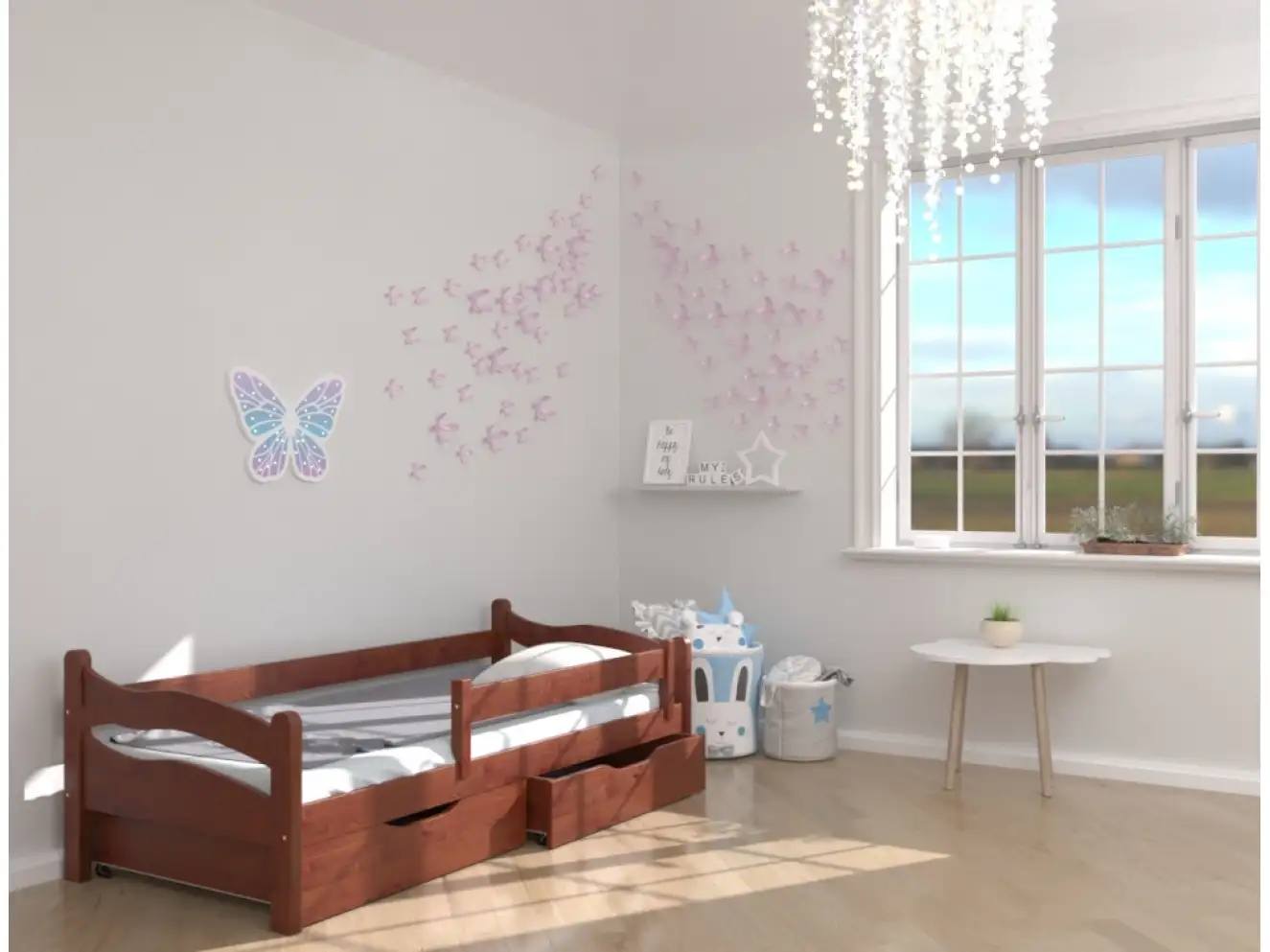 Ліжко дитяче з дерева Злата (бук) Тонований Ліжко дитяче з дерева Злата (бук) Тонований