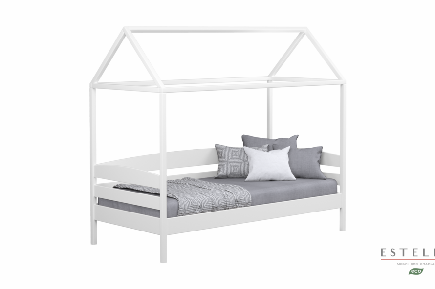 Ліжко Будиночок Аммі ПЛЮС (щит бука) Колір Білий