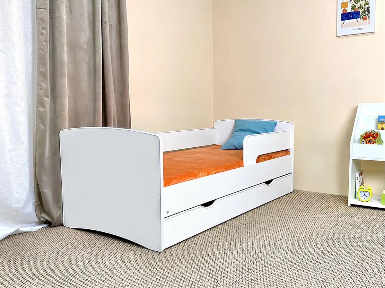 Ліжко з бортиком Кіндер Кул біле / KINDER-COOL Ліжко з бортиком Кіндер Кул біле / KINDER-COOL