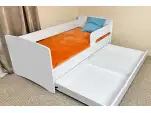 Ліжко з бортиком Кіндер Кул біле / KINDER-COOL