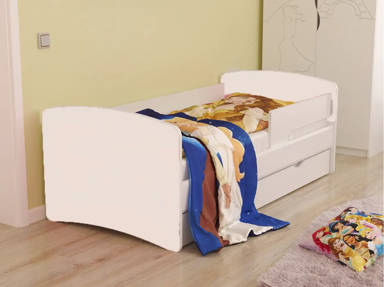 Ліжко з бортиком Кіндер Кул біле / KINDER-COOL Ліжко з бортиком Кіндер Кул біле / KINDER-COOL