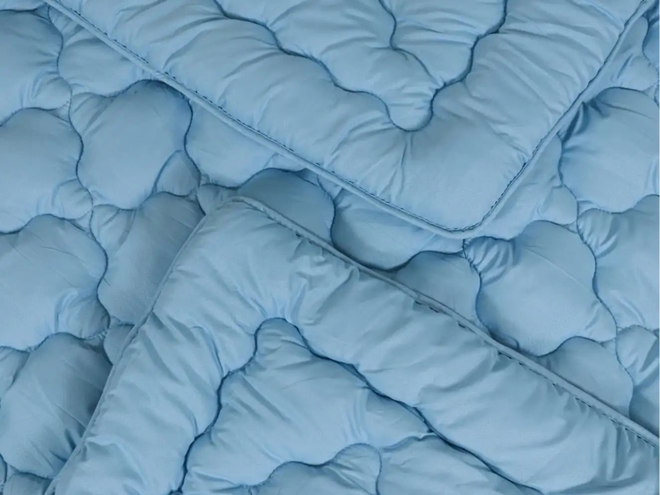 Полуторна ковдра мікрофібра/холофайбер синій