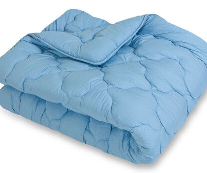 Полуторна ковдра мікрофібра/холофайбер синій