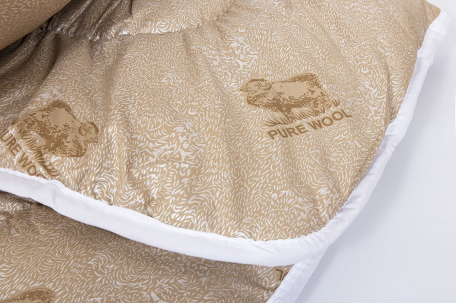 Полуторна ковдра мікрофібра/шерсть