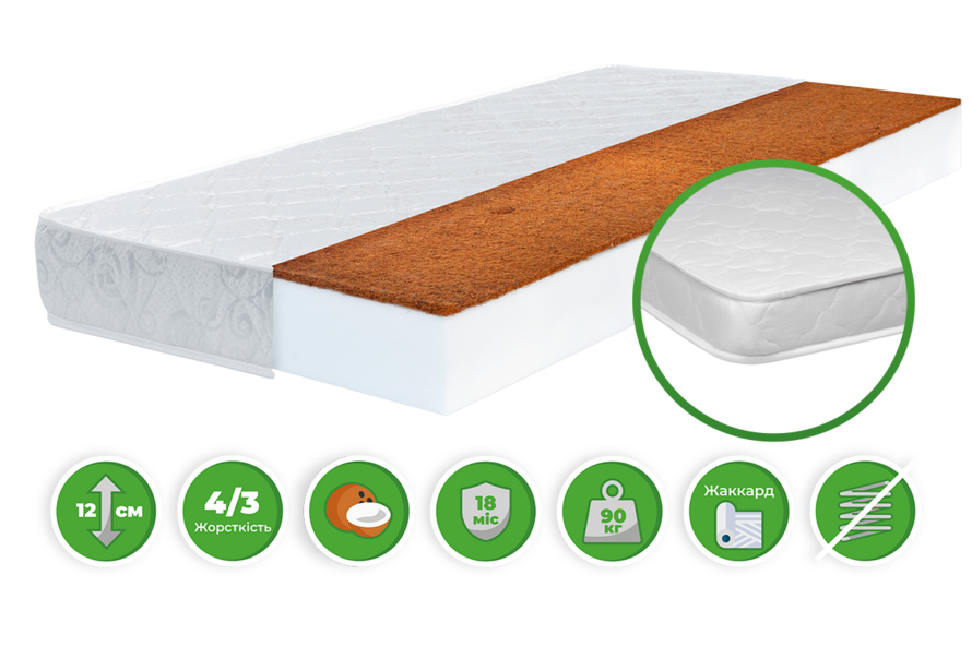 Матрас Емма Кокос Жаккард / Emma Kokos Jacquard Беспружинный