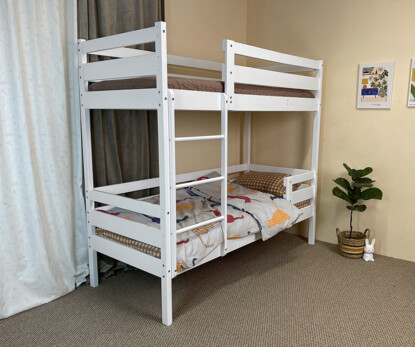 Детская двухъярусная кровать Симба ДУО сосна (Белая)