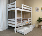 Детская двухъярусная кровать Симба ДУО сосна (Белая)