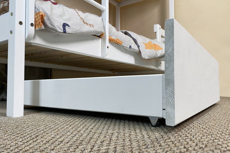 Детская двухъярусная кровать Симба ДУО сосна (Белая)