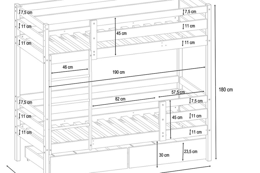 Детская двухъярусная кровать Симба ДУО сосна (Белая)