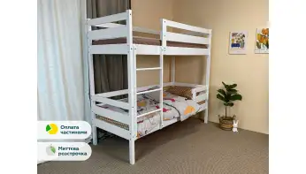 Дитяче двоярусне ліжко Сімба ДУО сосна (Біле)