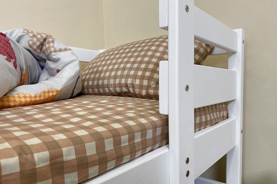 Детская двухъярусная кровать Симба ДУО сосна (Белая)