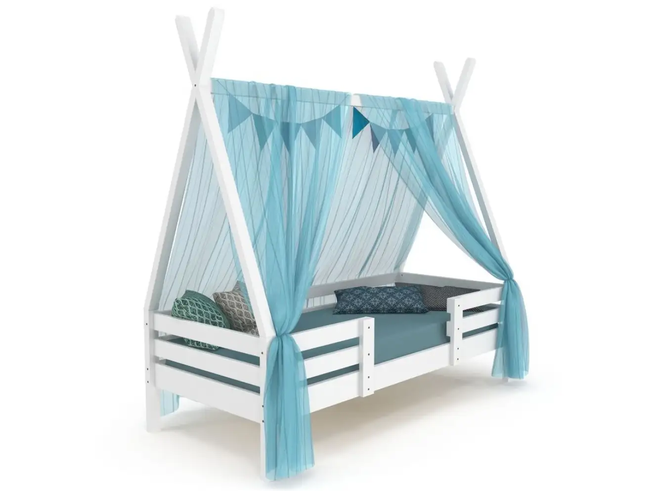 Дитяче ліжко будиночок Гаппі (сосна) Колір Білий