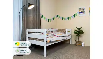 Ліжко дитяче Сімба (сосна) Колір Білий