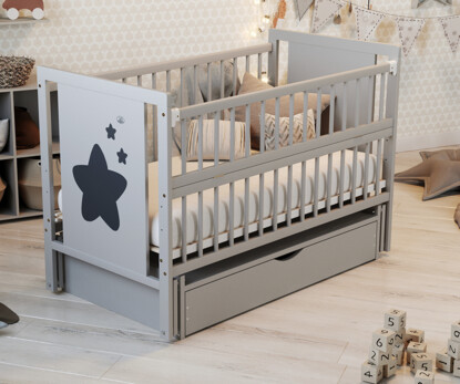 Ліжечко дитяче Зірочка Колір Сірий