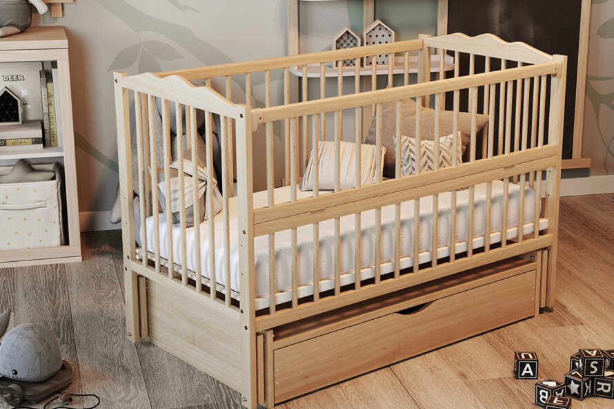 Ліжечко дитяче Веселка Колір Натуральний