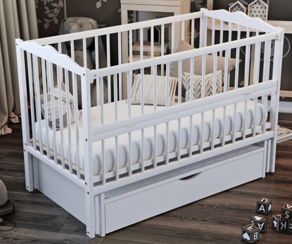 Ліжечко дитяче Веселка Колір Білий