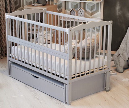 Ліжечко дитяче Веселка Колір Сірий