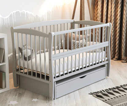 Ліжечко дитяче Еліт Колір Сірий