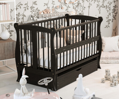 Ліжечко дитяче Грація Колір Венге