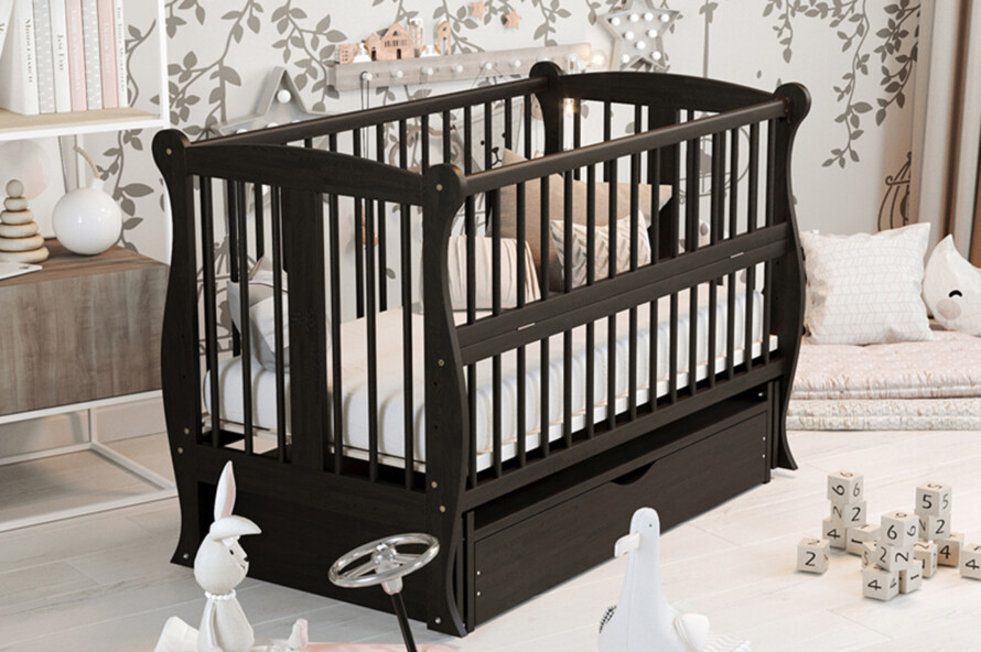 Ліжечко дитяче Грація Колір Венге