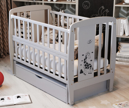 Ліжечко дитяче Жирафка Колір Сірий