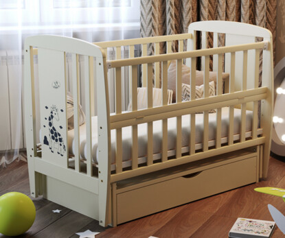 Ліжечко дитяче Жирафка Колір Слонова Кістка