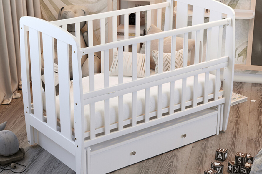 Ліжечко дитяче Шарик Колір Білий