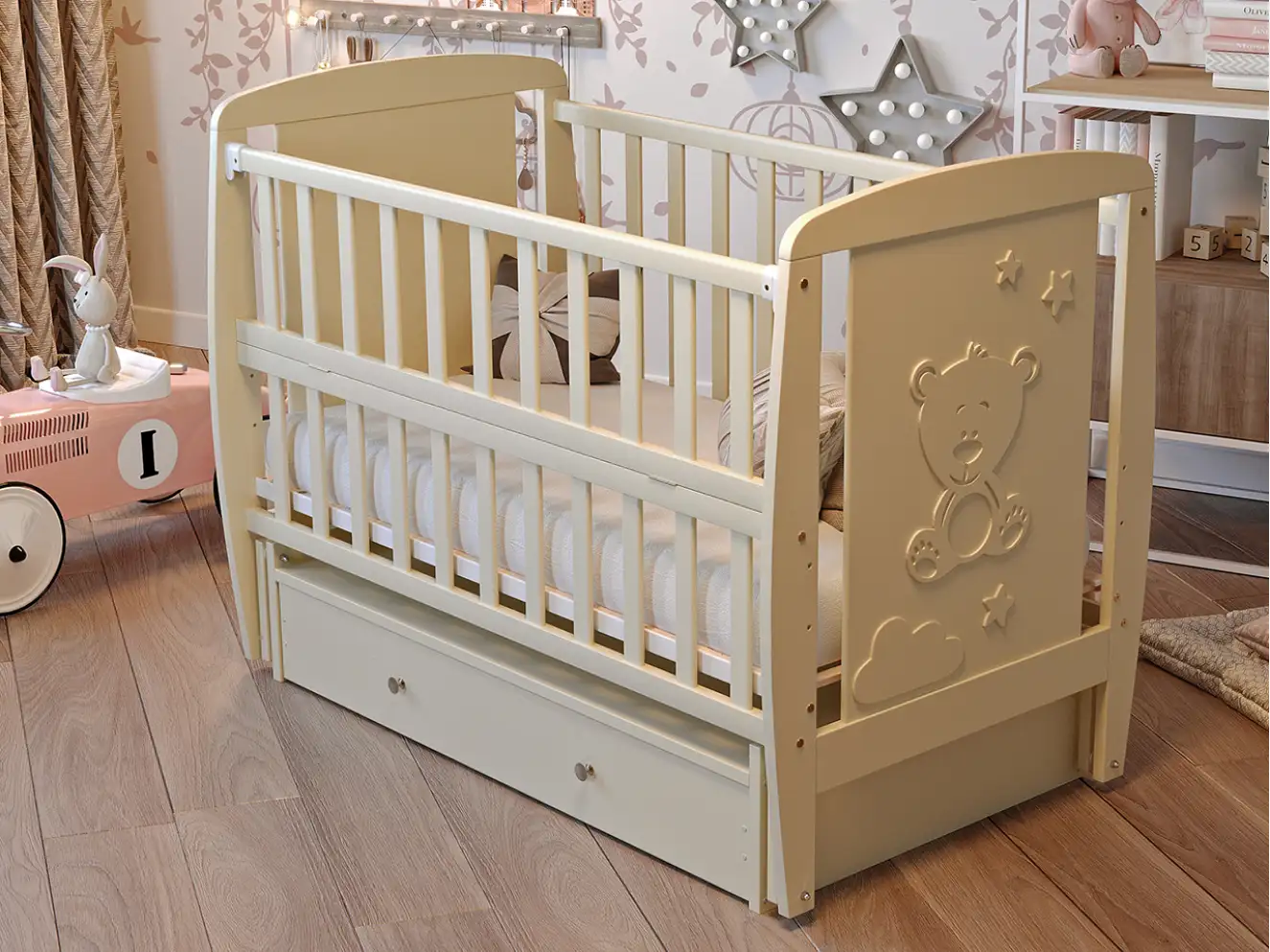 Ліжечко дитяче Умка Колір Сірий