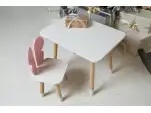 Комплект дитячий столик прямокутний та стільчик метелик / Білий