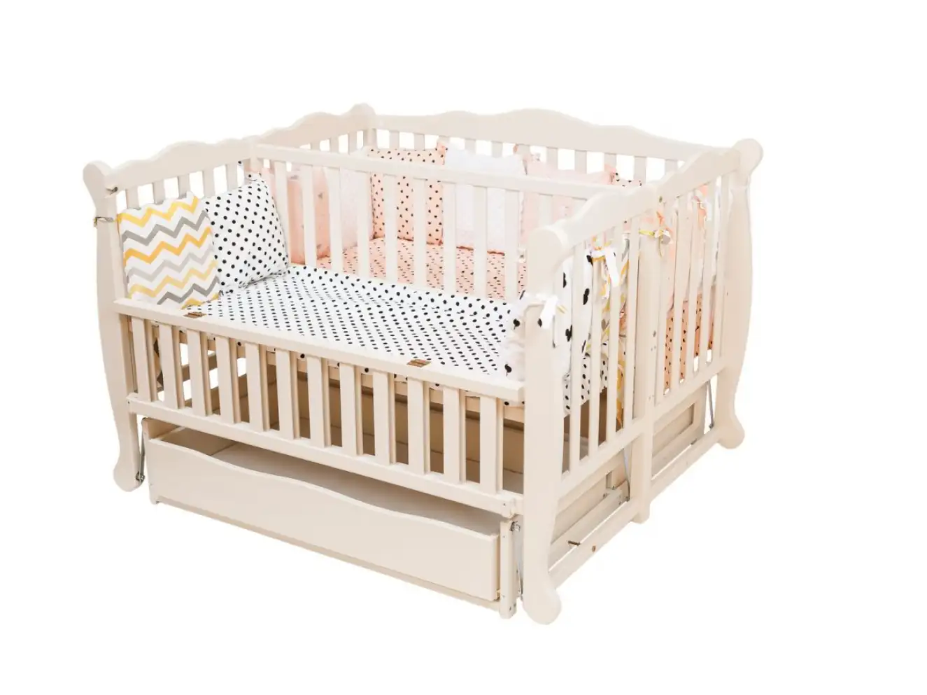 Ліжечко Класика для двійні Duo (Дуо) Колір Слонова Кістка Ліжечко Класика для двійні Duo (Дуо) Колір Слонова Кістка