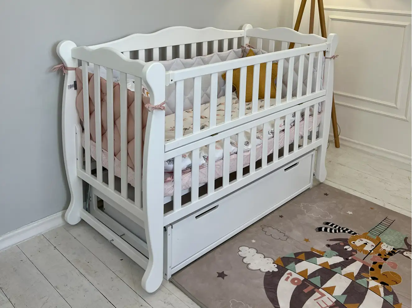 Кроватка для малышей Natali (Натали) Цвет Белый