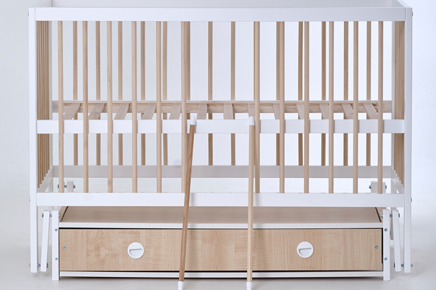 Дитяче ліжечко Казка Колір Білий з натуральним