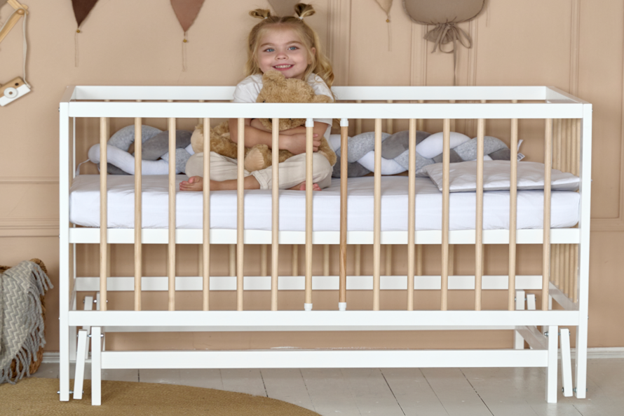 Дитяче ліжечко Казка Колір Білий з натуральним