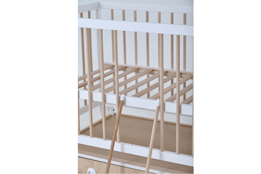 Дитяче ліжечко Казка Колір Білий з натуральним